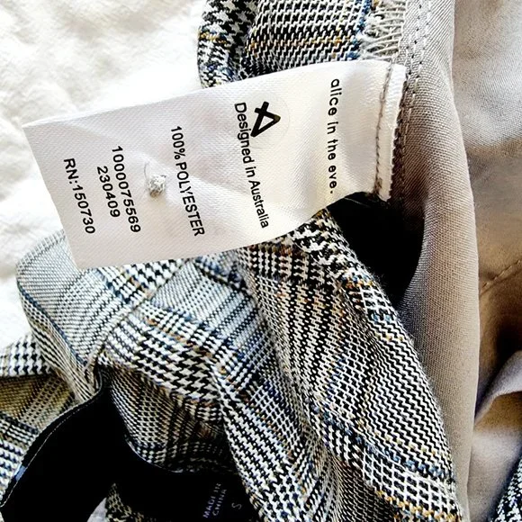 Alice In The Eve, Lucy Wide Leg Maxi Pants Black & White Check fits AU 8-10 - Picture 7 of 8